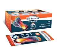 Calentadores de pies de larga duración, calentadores desechables activados por aire para hombres y mujeres, 22 pares de 5 a 8 pulgadas