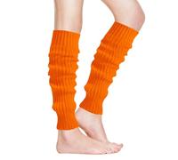 Calentadores de Punto, Calentadores Piernas Neon, Calentadores Piernas Mujer Años 80-90, Leg Warmers Ballet, 80s Leg Warmer Retro, para Mujeres Durante el Invierno, Carnavales y Yoga (Naranja)