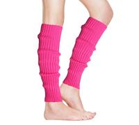 Calentadores de Punto, Calentadores Piernas Neon, Calentadores Piernas Mujer Años 80-90, Leg Warmers Ballet, 80s Leg Warmer Retro, para Mujeres Durante el Invierno, Carnavales y Yoga (Rosa rosa)