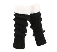 Calentadores de Punto Retro para Mujer Calcetines Largos de Crochet Gruesos y Cálidos para Navideñas Baile y Yoga (Black, One Size) #642