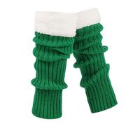 Calentadores de Punto Retro para Mujer Calcetines Largos de Crochet Gruesos y Cálidos para Navideñas Baile y Yoga (Green, One Size) #646