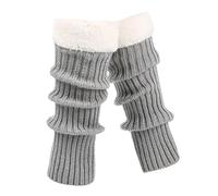 Calentadores de Punto Retro para Mujer Calcetines Largos de Crochet Gruesos y Cálidos para Navideñas Baile y Yoga (Light Gray, One Size) #649