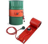 Calentadores de Tambor 200L/55 Gallon Silicone Heater, 1KW/2KW Heavy Duty Metal Oil Drum Heater Barrel Band Heat Pad, With Digital Thermostat,(110v,2KW)