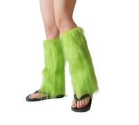 Calentadores Piernas Mujer,Piel Sintética Calentador De Piernas PUños Peludos Botas Cubiertas,Legwarmers Calentador De Pierna De Tobillo De Moda De Invierno,Tobillo De Moda De Invierno (Verde)