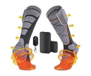 Calentados | 2 pares de calcetines eléctricos calefactables para esquí, 4000 mAh, control de temperatura, 3 niveles, calientapies | para ciclismo, patinaje, caza, senderismo, caminatas, esquí, camping