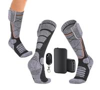 Calentados - 2 pares de calcetines eléctricos térmicos para esquí, 4000 mAh, ajuste de temperatura de 3 niveles, accesorio calefactor para ciclismo, patinaje, caza, senderismo, caminata al aire libre