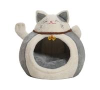 Calentamiento de la Cama de Gato: de cúpula Semi encerrado, Interior de Lujo, Refugio de Contenido de Calor, Comodidad de cojín Suave, casa para Dormir de Invierno para Gatos Interiores,