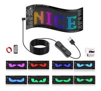 Calenxy 17,3 x 7 cm LED marcador, rotulador LED programable, tablero de visualización flexible con aplicación y mando a distancia, ojos LED RGB para coche, tienda, bar, graffiti, publicidad