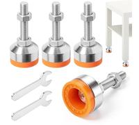Calenxy 4 pies niveladores M10 x 50 mm Ø40 mm Heavy Duty Machine Pie con rosca y amortiguador de goma, ajustable bajo carga, patas ajustables para muebles, altura ajustable, extensión pies niveladores