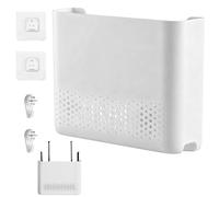 Calenxy Router Box Blanco, 30 x 22 x 6,5 cm - Caja de almacenamiento para router WLAN para cubrir módem y cables, estantería de pared con gestión de cables como WiFi Rack para TV Station & Home Office