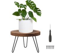 Calenxy Soporte para plantas de madera, 25 x 17 cm, taburete para flores, redondo, alta carga, soporte para flores para diferentes tamaños de macetas, estantería para plantas, taburete para casa