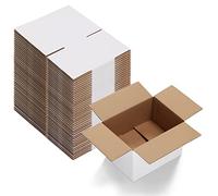 Calenzana 8 x 6 x 4 Shipping Boxes Set of 40, White Corrugated Cardboard Box for Mailing Packing Gifts Small Business