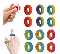 CaLeQi Anillo Fidget Sensorial para niños, Anillo antiestrés para aliviar la ansiedad y apoyar el TDAH. Juguete Sensorial de Ayuda al Autismo, Ideal para Escuela y Oficina. Juego de 12 Piezas