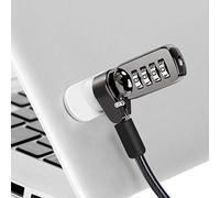 CaLeQi Cable de Seguridad con Cerradura de Combinación para Ordenador portátil, Ordenador, Monitor LCD, 2 m de Cable Negro (Bloqueo del Ordenador + Bloqueo Rectangular)