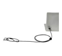 CaLeQi Cable de Seguridad con Cerradura de Combinación para Ordenador portátil, Ordenador, Monitor LCD, 2 m de Cable Negro (Bloqueo del Ordenador + Ancla + Bloqueo Rectangular)