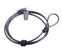 CaLeQi Cable de Seguridad con Cerradura de Combinación para Ordenador portátil, Ordenador, Monitor LCD, 2 m de Cable Negro (Bloqueo de Computadora)