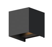 CALEX aplique de pared Bari, para exterior e interior, luz ascendente y descendente, haz de luz ajustable, impermeable, negro