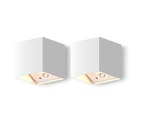 CALEX Aplique de Pared Falerna, Recargable, Regulable, Blanco, pack de 2 | Una batería de 2000mAh ofrece hasta 8 horas de uso, con carga USB-C y luz regulable arriba y abajo