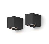 CALEX Aplique de Pared Sanremo, GU10, Downlight, Rectangular, pack de 2 | Compatible con bombillas GU10 de tu elección, resistente al agua para uso interior y exterior