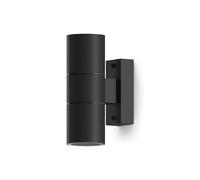 CALEX Aplique de Pared Turin, 2xGU10, Cilíndrico, Arriba/Abajo, Negro | Compatible con bombillas GU10 de tu elección, resistente al agua para uso interior y exterior