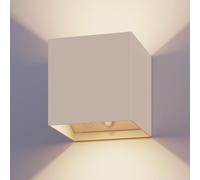 CALEX aplique de pared Volterra, para exterior e interior, luz ascendente y descendente, batería recargable por USB-C, inalámbrico, con sensor de movimiento, impermeable, color arena