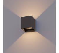 Calex Aplique LED para exterior Cube, arriba/abajo, altura 10 cm, antracita EC:EPREL:1881291