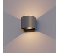 Calex aplique LED para exterior ovalado, arriba/abajo, altura 10 cm, antracita EC:EPREL:1881288