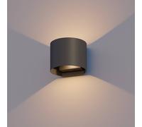 Calex Aplique LED para exterior ovalado, arriba/abajo, altura 10 cm, negro EC:EPREL:1881290
