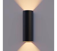 Calex Aplique para exterior LED Redondo, arriba/abajo, altura 23 cm, negro True