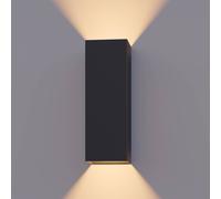 Calex aplique para exterior Rectángulo arriba/abajo altura 23cm negro True