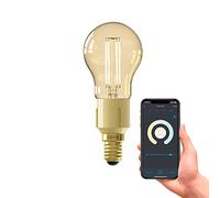 CALEX Bombilla inteligente E14, con aplicación y compatible con control por voz Alexa (4,5 W), bombilla LED Wifi, filamento regulable, lámpara WiFi blanca cálida