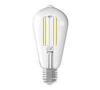 CALEX Bombilla inteligente E27, con aplicación y control por voz Alexa (7 W), bombilla LED Wifi, filamento regulable, bombilla WiFi, blanco cálido