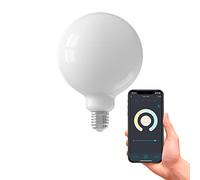 CALEX Bombilla Smart WiFi E27 con aplicación y compatible con control de voz Alexa, filamento WiFi, lámpara regulable, cristal, 7,5 W, blanco cálido, 1 unidad (1 unidad)