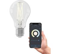 CALEX bombillas LED inteligentes, E27, de filamento, luz blanca, regulables, control por aplicación y voz mediante WLAN, pack de 3