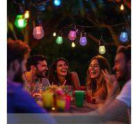 Calex Cadena de luces LED Vibey, longitud 10 m, control remoto, RGBIC, CCT