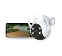 CALEX cámara de Seguridad, cámara Exterior PTZ 2K con Giro de 355°, visión Nocturna, Audio bidireccional y Control por aplicación, para Exteriores
