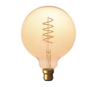 Calex Filamento largo de cristal LED de 125 mm, globo 4 W, 240 V, B22d, dorado, 2100 K, regulable