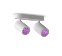 CALEX foco de techo LED inteligente de dos luces (ovalado), orientable, colores RGB y luz de fría a, regulable, control por aplicación y voz, blanco