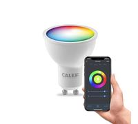 CALEX Foco LED Inteligente GU10, Blanca Fría a Cálida, WiFi App | Ajusta la temperatura de luz de fría a cálida, con control por voz mediante Alexa, Google Home o Siri