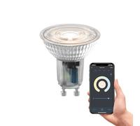 CALEX Foco LED Inteligente GU10, RGB y Blanca, Regulable, WiFi App | Elige entre 16 millones de colores, con control por voz mediante Alexa, Google Home o Siri, sin necesitar hub