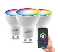 CALEX focos LED inteligentes, GU10 PAR16, con luz de fría a, regulables, control por aplicación y voz, pack de 3