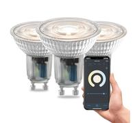 CALEX focos LED inteligentes, GU10 PAR16, con luz de fría a, regulables, control por aplicación y voz, pack de 3
