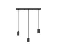 CALEX Lámpara Colgante E27, 3 Luces, Redonda 40cm, Negro Mate | Compatible con bombillas LED o de filamento de tu elección, con altura ajustable a tu espacio