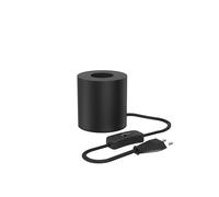 Calex Lámpara de Mesa Redonda, E27, Negra, Sin Bombilla | Compatible con la bombilla E27 de tu elección, para personalizar el ambiente a tu gusto