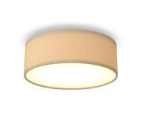 CALEX Lámpara de Techo LED, 30 cm, Pantalla de Tela, Taupe, Casquillo E27, Luz Blanca Cálida, Regulable, Plafón Redondo Moderno