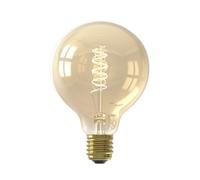 CALEX LED Bombilla, E27, G95, con filamento espiral vintage dorada, luz blanca de 2100 K, regulable