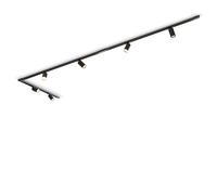 CALEX Sistema de carril LED, 3 m con 6 focos GU10 orientables, color negro mate, lámpara de techo moderna