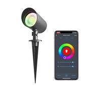 CALEX Smart Outdoor - Foco LED de suelo GU10, colores RGB y luz fría a blanca cálida, regulable, impermeable, control por aplicación y voz, incluye fuente de luz inteligente GU10, con estaca, color