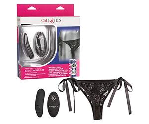 CALEXOTICS Set Bala con Control Remoto y Tanga - Negro | Vibrador | Estimulación | Electroestimulación | Juguete Erótico