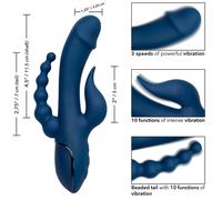 CALEXOTICS Vibrador Triple Acción Azul - Masajeador Recargable Con Diseño Innovador
